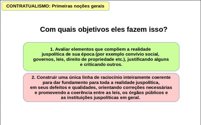 finalidades do método contratualista